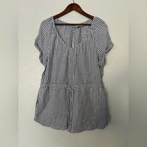 Universal Thread Blue and White Striped Blouse